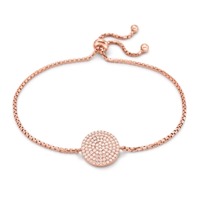 Discus Rose Gold Plated Adjustable Bracelet-